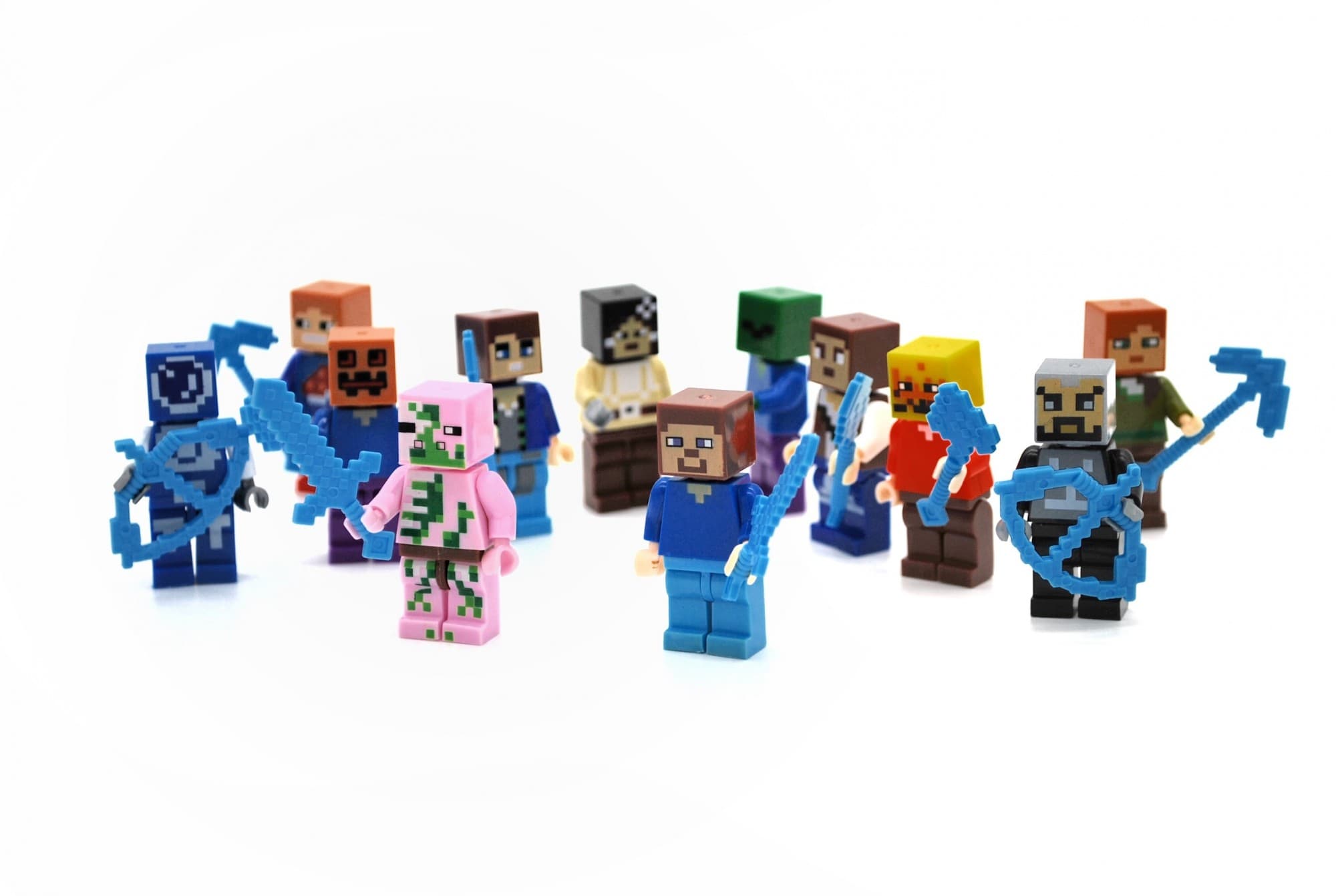 Набір фігурок Minecraft 12 героїв зі зброєю Модельки Майнкрафт