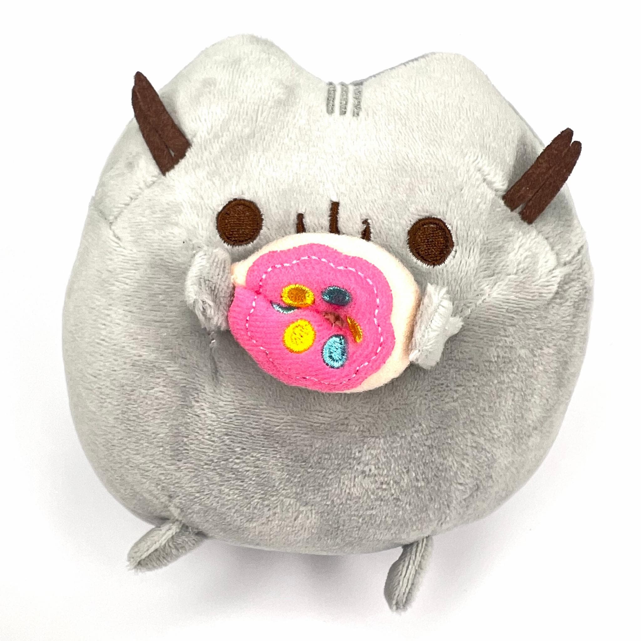 М'яка Плюшева Іграшка Plush Кіт Пушин з пончиком Pusheen 15 см сірий (1024603)