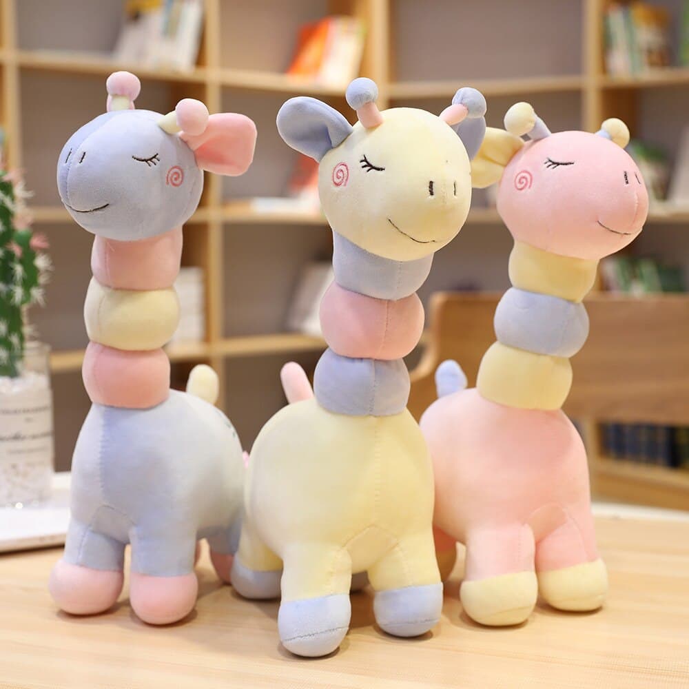 М'яка Плюшева Іграшка Plush Жираф із кульками на шиї Рожевий 36 см (9236)