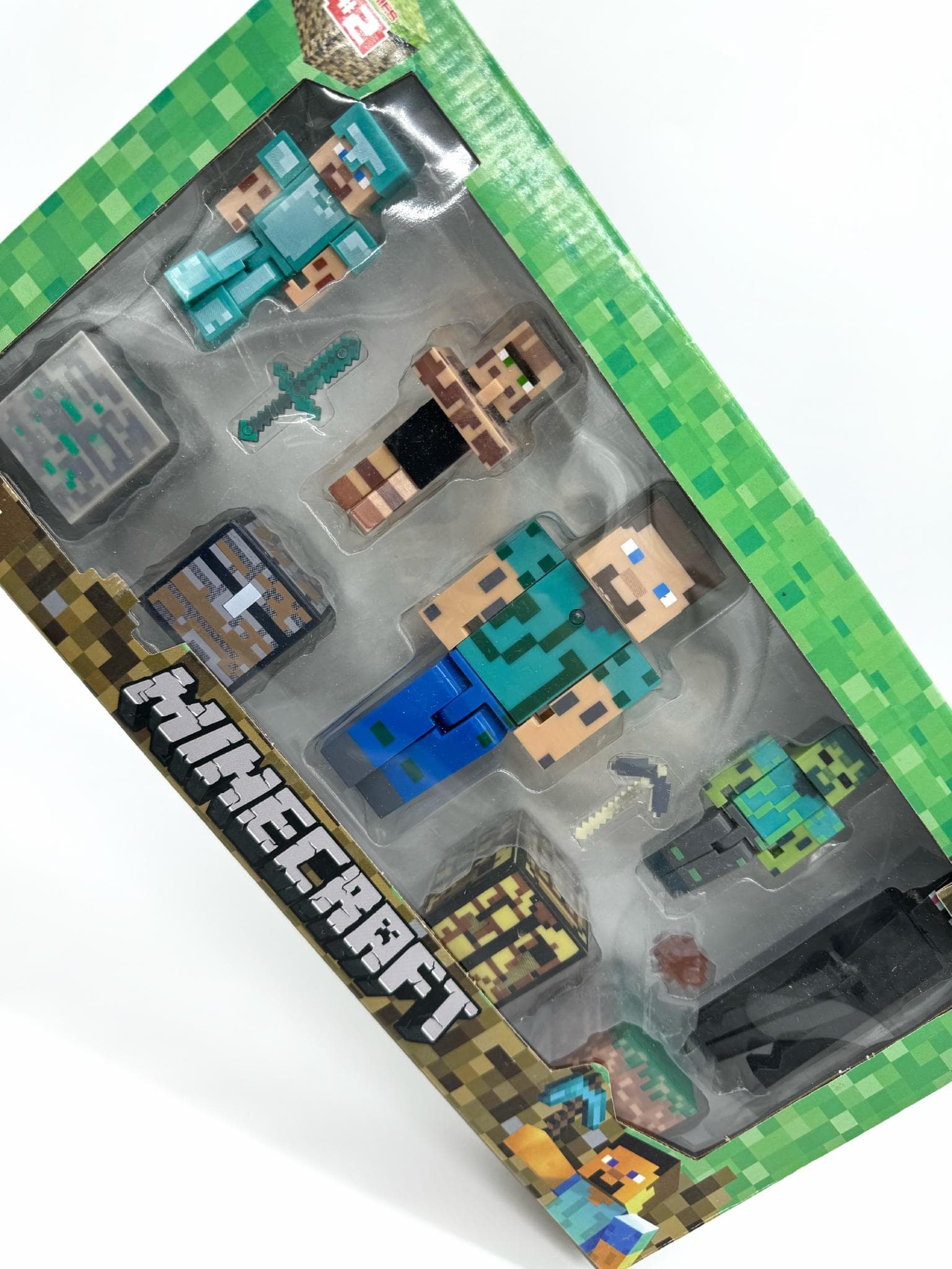 Набір фігурок Minecraft 5 героїв, 4 блока, 3 аксесуари Модельки Майнкрафт Стів (6490)