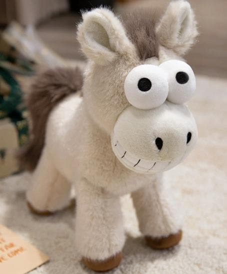 М'яка Плюшева Іграшка Кінь з посмішкою бежевий 25 см Поні Plush (9095)
