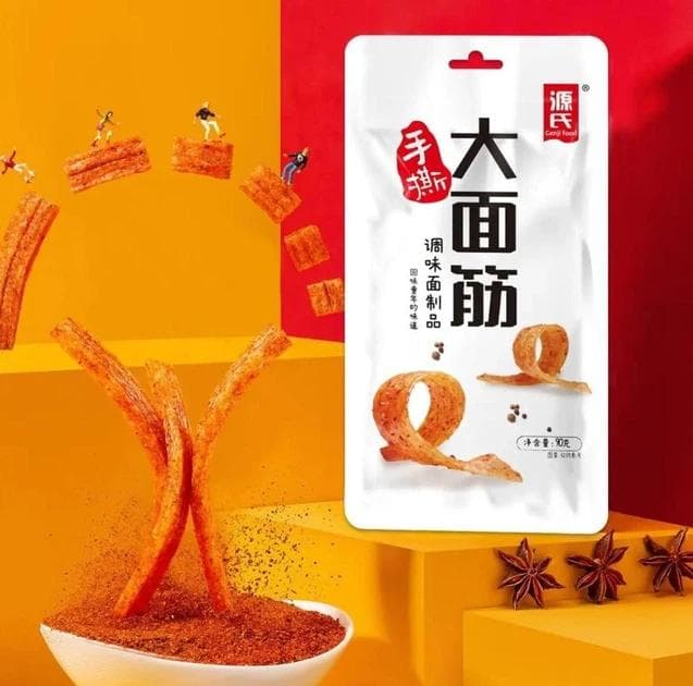 Китайський гострий снек Latiao (латяо) соєве м’ясо Genji Food Shredded Big Gluten Snack 90 г (5664)
