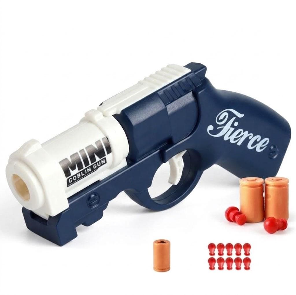 Іграшка брелок револьвер Mini Goblin Gun Fierce - подарунковий набір пластиковий міні пістолет з набоями синій (1020122)