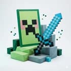 Набір Діамантовий Майнкрафт ( Діамантовий Меч + Щит Кріпер) Minecraft (6359/2)