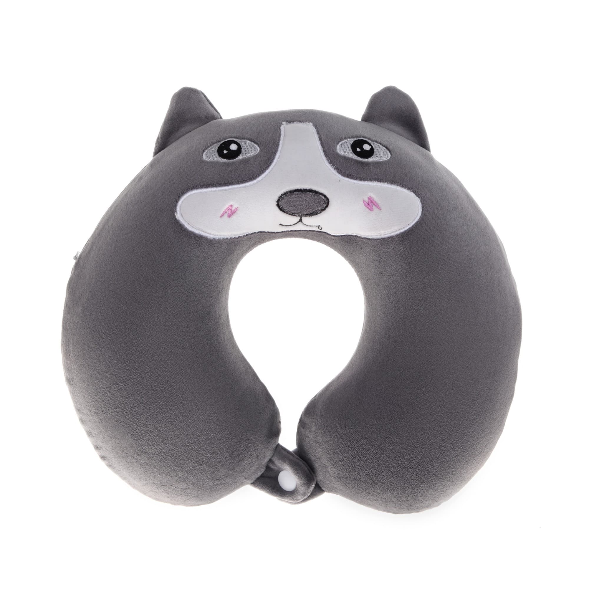 Подушка Plush для путешествий ʺсобака Сиба Инуʺ 30х30 Серая (9400)