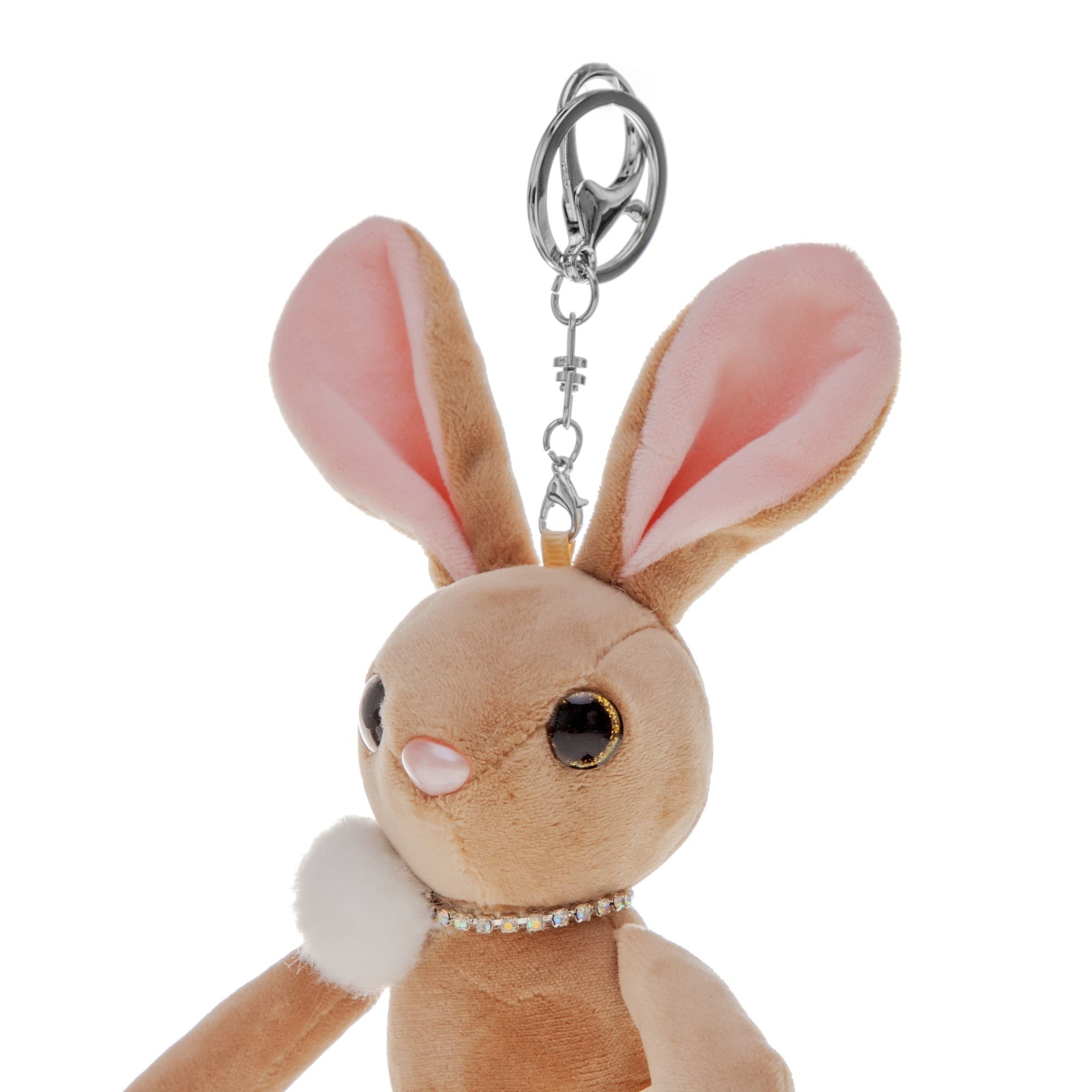 Брелок Плюшевий Plush "Зайка з помпоном" 12 см коричневий (9708)