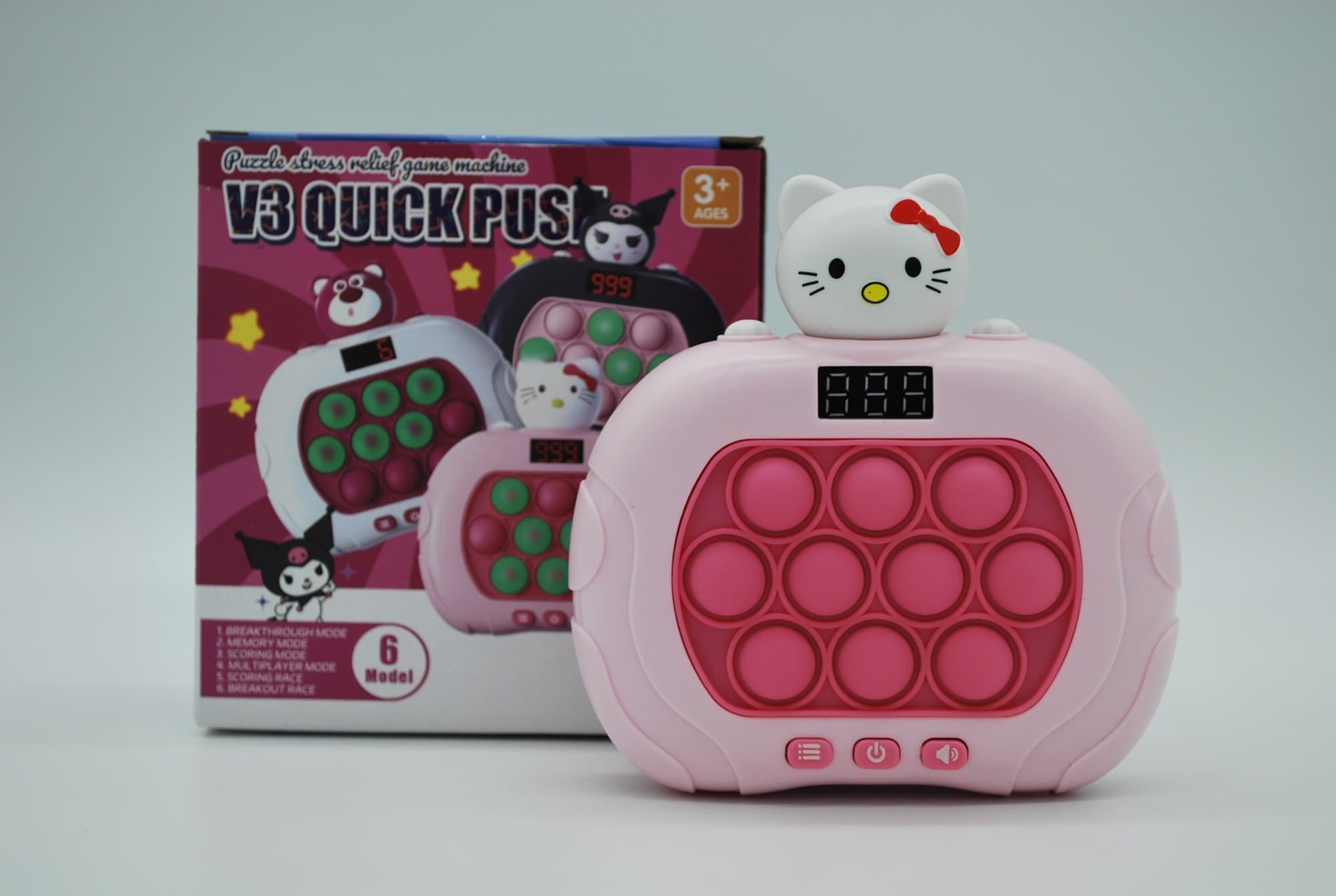 Електронна приставка консоль з екраном Quick Push Game гра Pop It антистрес тік-ток іграшка Поп Іт Хеллоу Кітті (1001016)