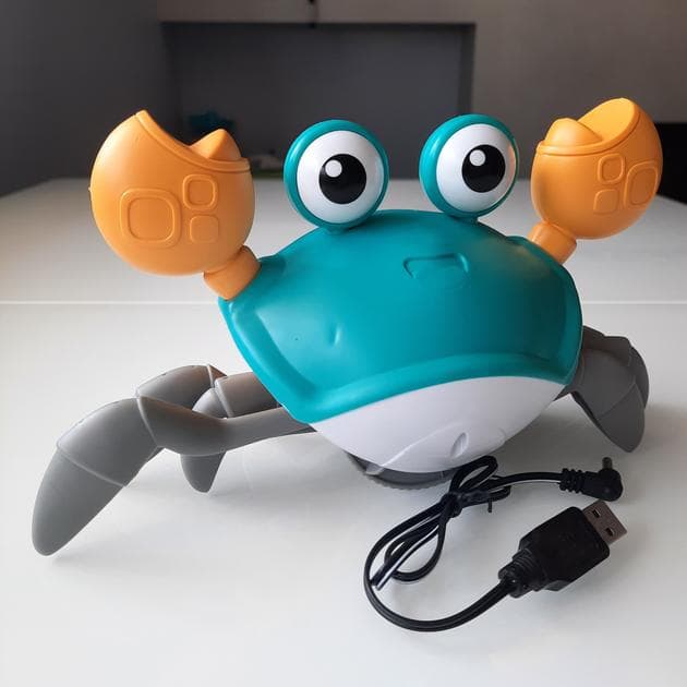 Інтерактивна іграшка краб-втікач Cute Crab на usb зарядці бірюзовий 23 см (191991)